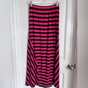 Olive & oak red and Black Striped Maxi Skirt size small